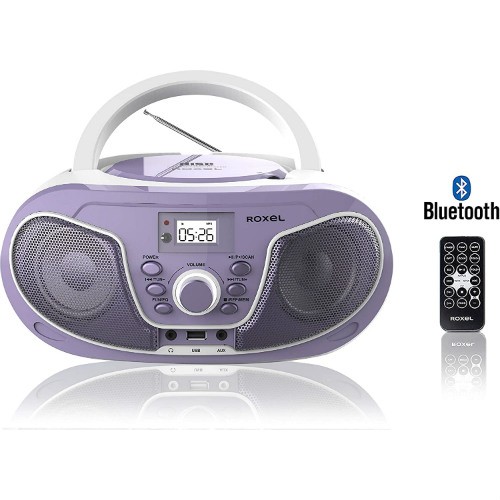 Roxel RCDS70BT Portable Boombox CD Player with Bluetooth, Remote