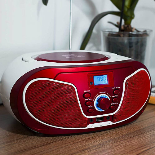 Roxel RCDS70BT Portable Boombox CD Player with Bluetooth, Remote