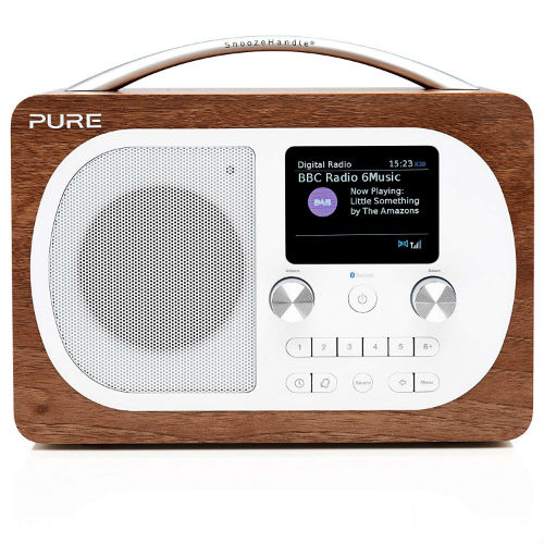 Pure Evoke H4 Portable FM/DAB+/DAB Digital Radio – DAB Radio with Bluetooth Music Streaming, Alarms, Touch-Sensitive Snooze Handle and Full Colour Display, Walnut - Image 3