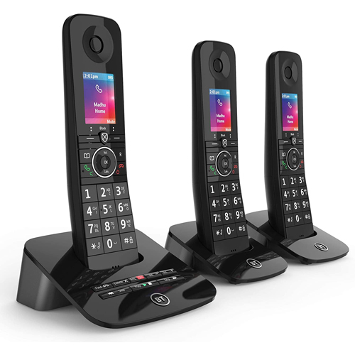 BT Premium Cordless Home Phone, 100% Nuisance Call Blocking, Mobile sync and Answering Machine, Trio Handset – Black