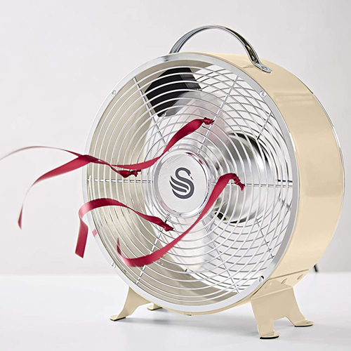 Swan SFA12630CN, Retro 8 Inch Floor / Desk Clock Fan, Low Noise ...