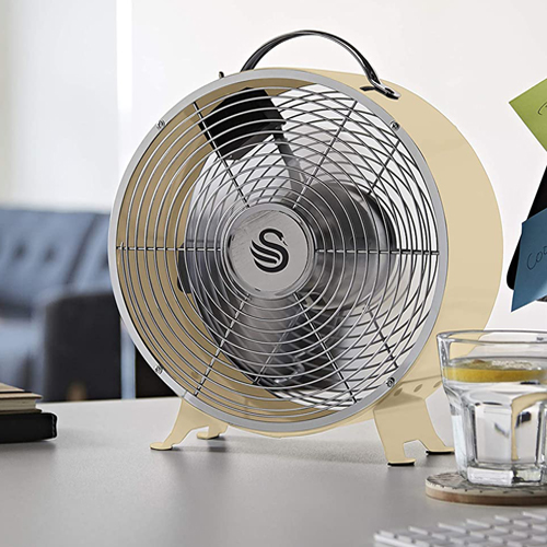 Swan SFA12630CN, Retro 8 Inch Floor / Desk Clock Fan, Low Noise ...